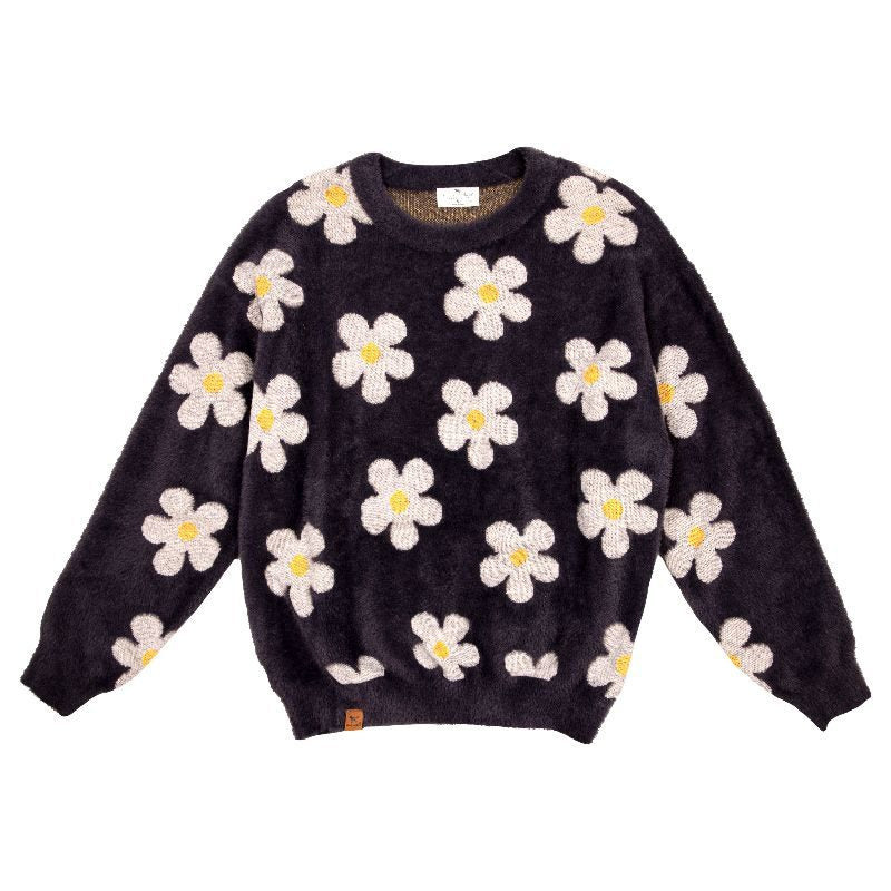 Fuzzy Crew Neck Sweater
