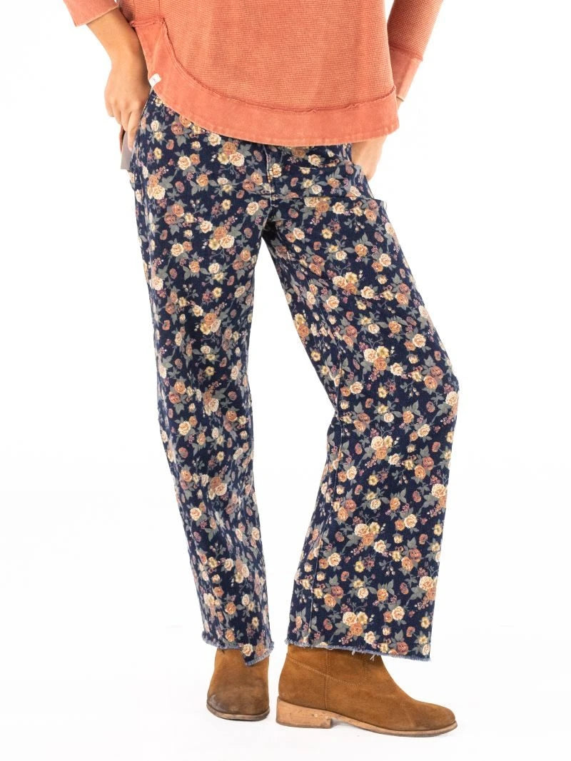 FLORAL PRINTED DENIM