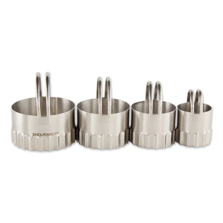 BISCUIT CUTTERS ROUND RIPPLED SET4
