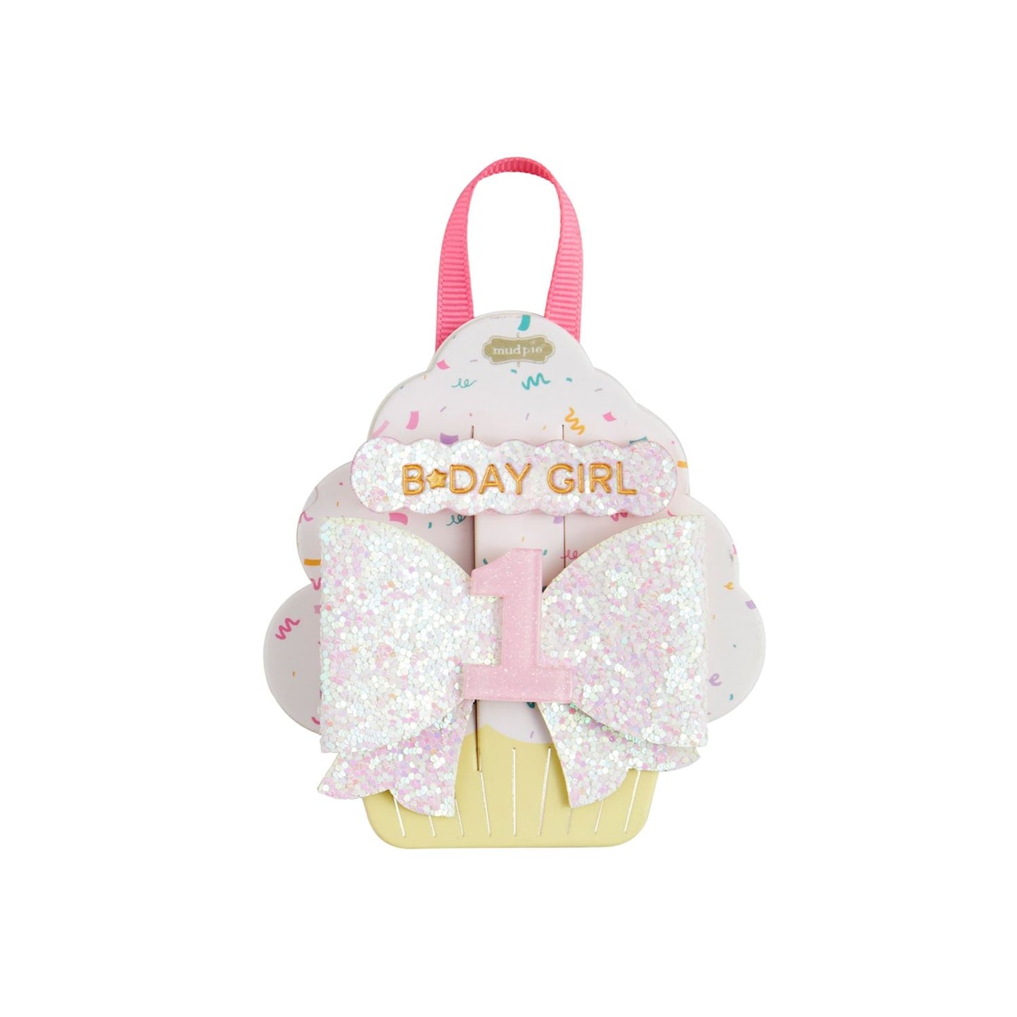 PINK ONE BIRTHDAY HAIR CLIP