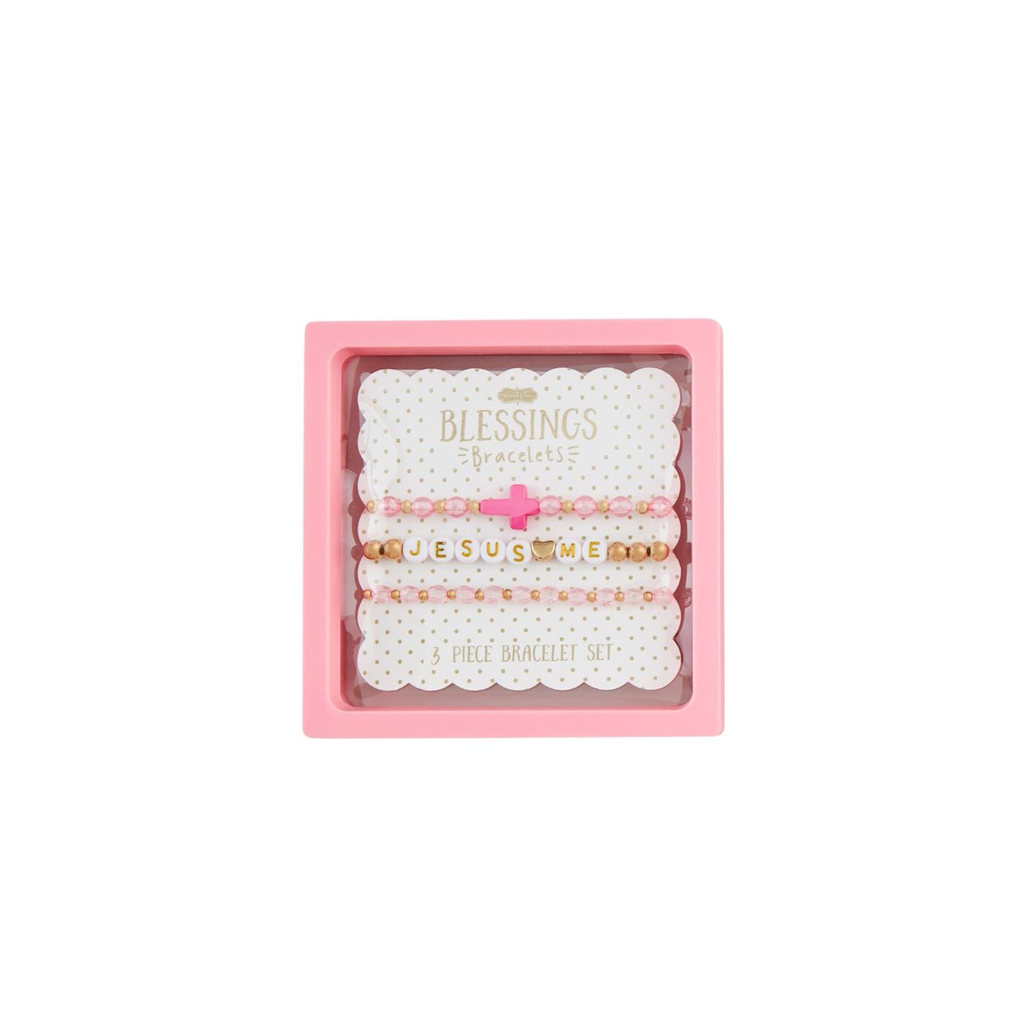 PINK CROSS BEADED BRACELETS