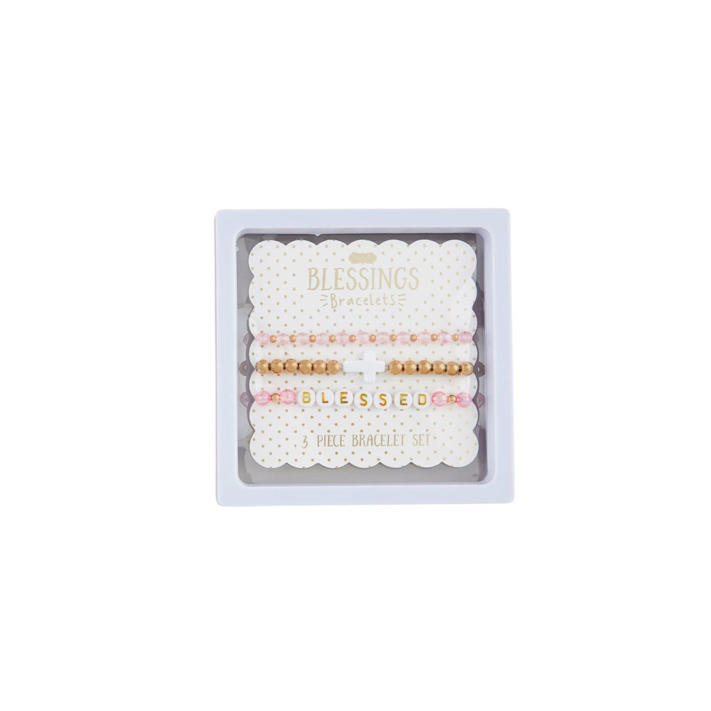 WHITE CROSS BEADED BRACELETS