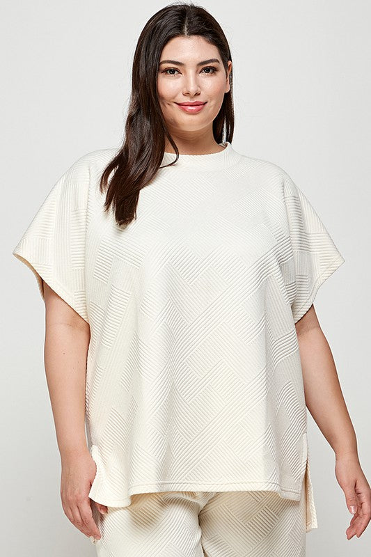 Textured Drop Shoulder Top