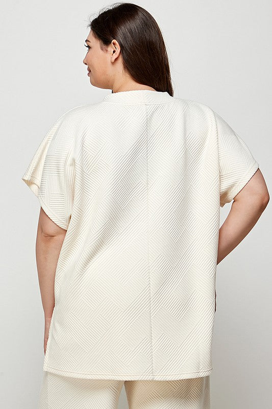 Textured Drop Shoulder Top