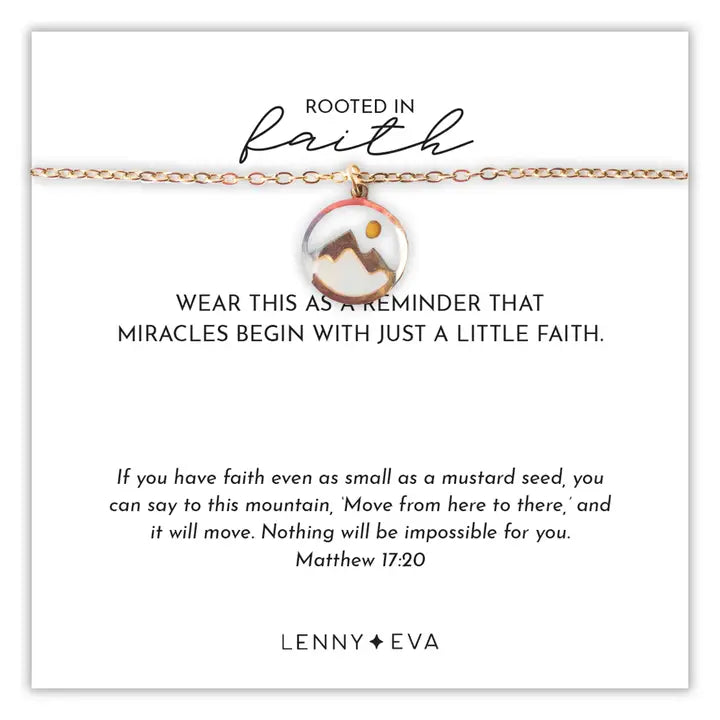 FAITH OVER FEAR MUSTARD SEED MOUNTAIN NECKLACE