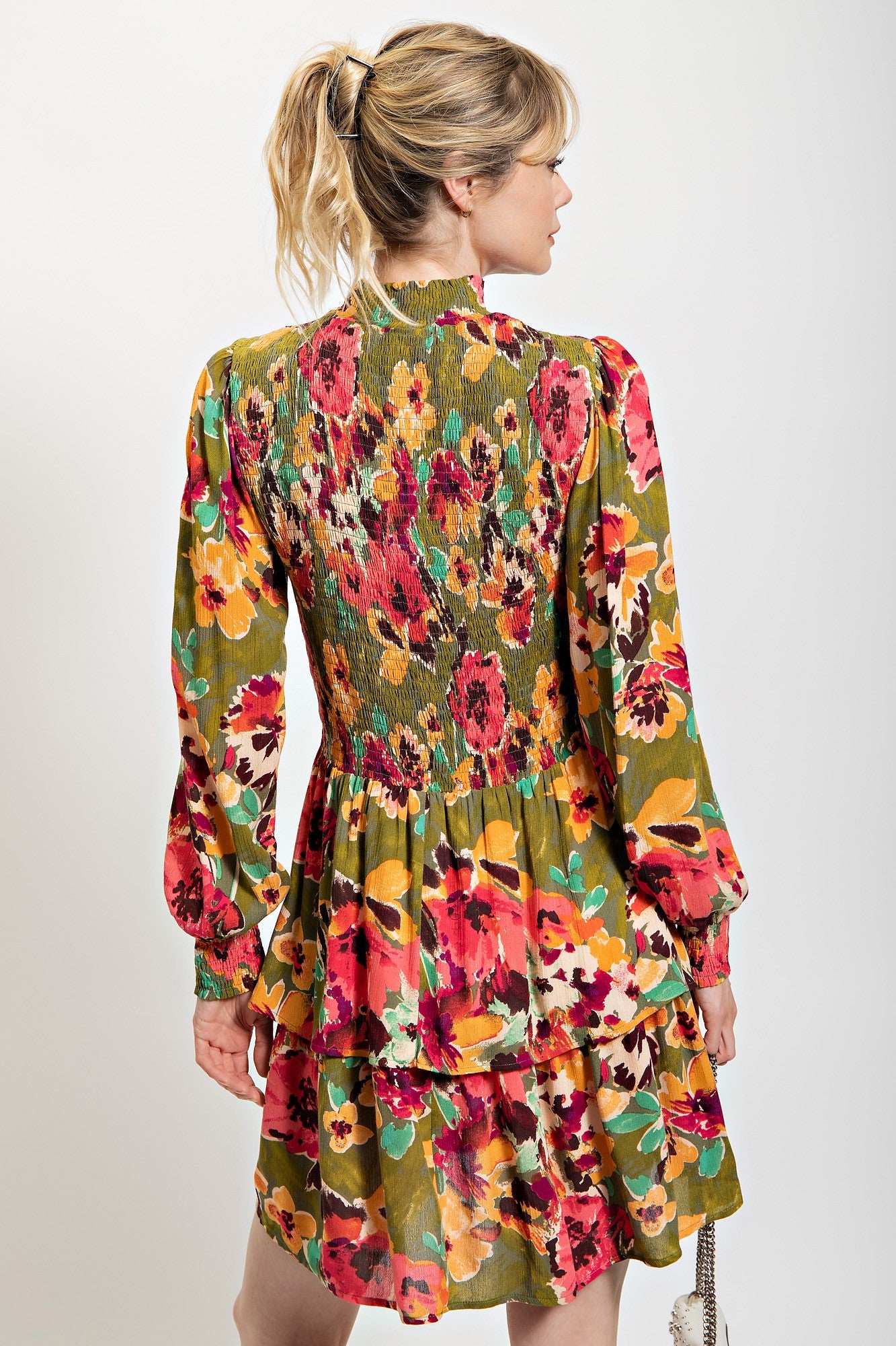 Floral Smocked and Gauze Dress