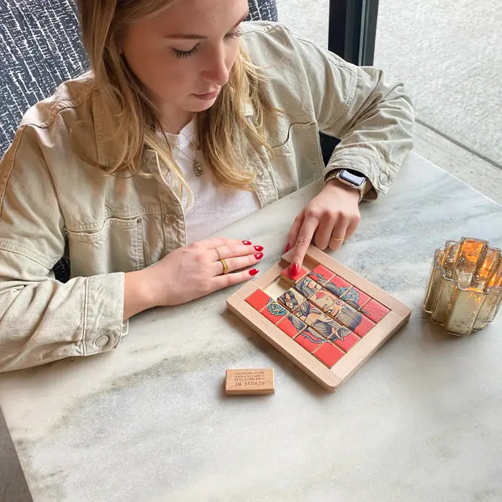 Dualities Wooden Sliding Puzzle Naughty vs Nice