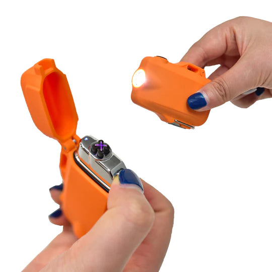 Quad Core Arc Spark Lighter Orange