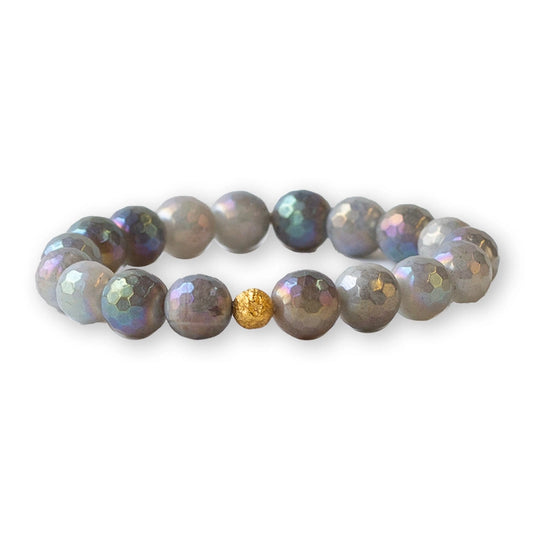 10MM FACETED BRACELT LABRADORITE