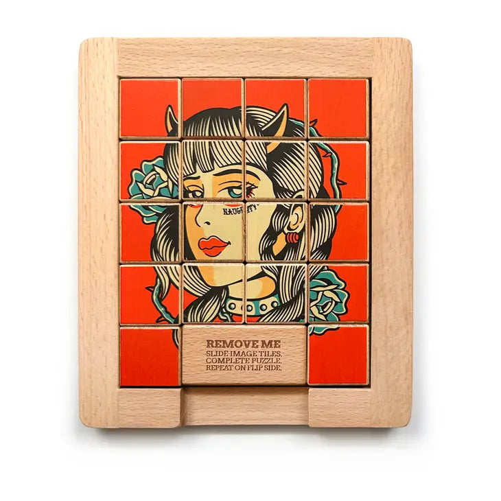 Dualities Wooden Sliding Puzzle Naughty vs Nice