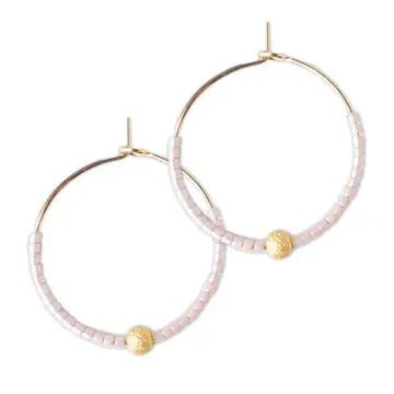 SPRINKLES HOOP EARRINGS CHAMPAGNE
