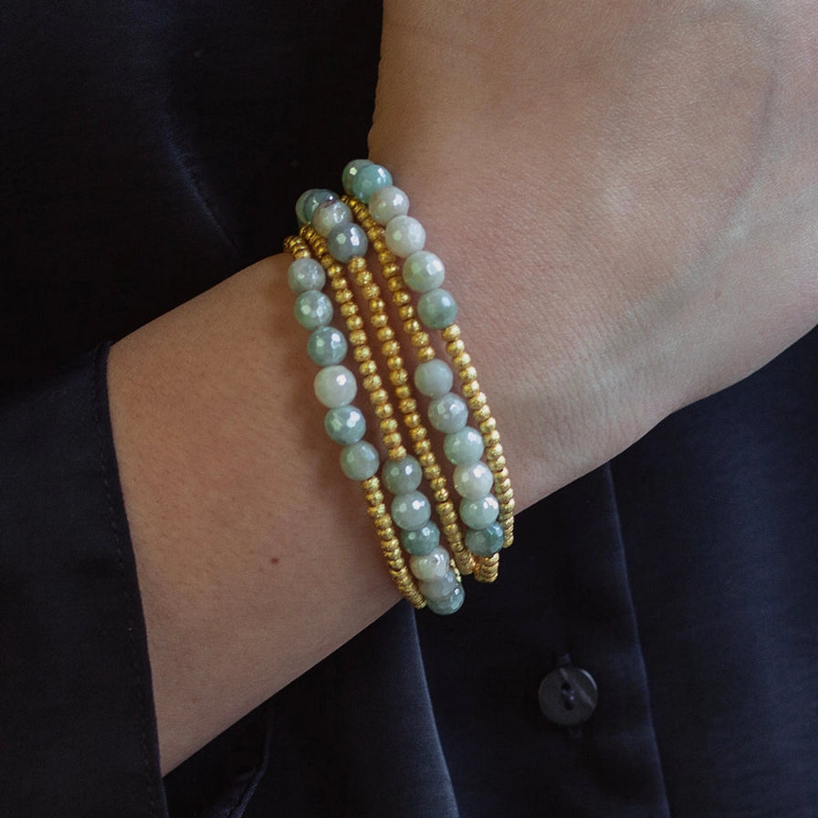 GILDED GOLD ROW BRACELET AMAZONITE