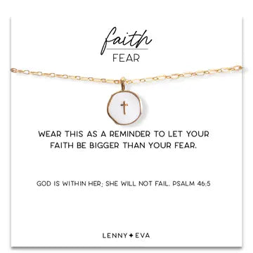 FAITH OVER FEAR WHITE CROSS NECKLACE