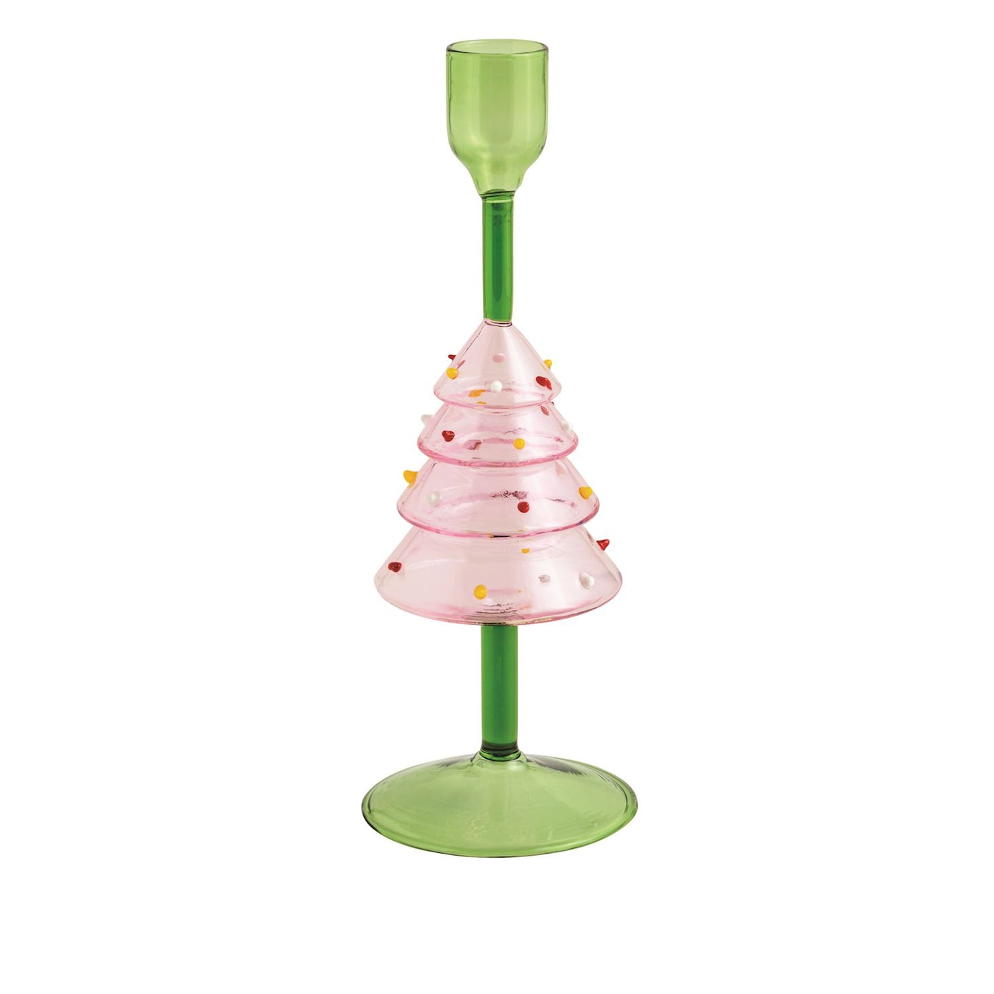 TREE XMAS GLASS TAPER HOLDER
