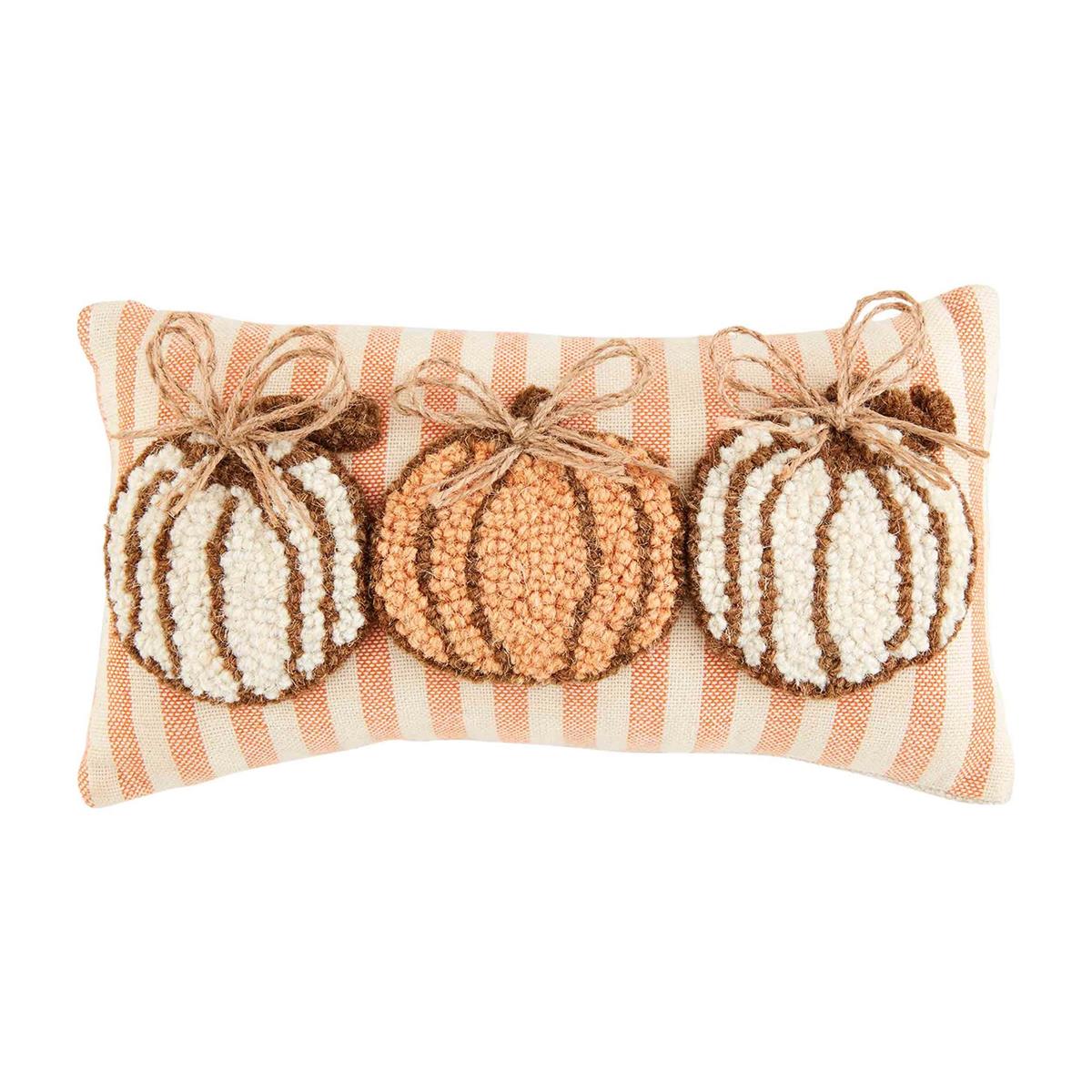 Mini Pumpkins Hooked Pillow