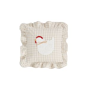Chicken Gingham Pillow