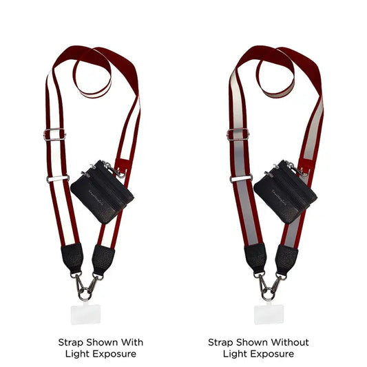 Clip and Go Strap with Pouch Reflective Maroon