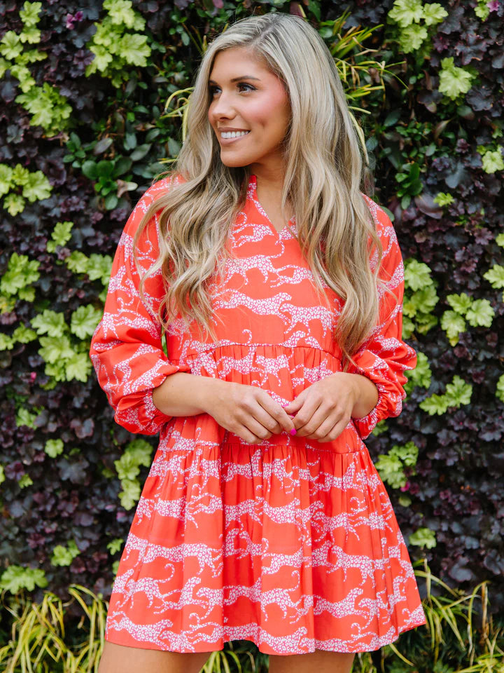 Winnie Dress Wild Hearts Coral
