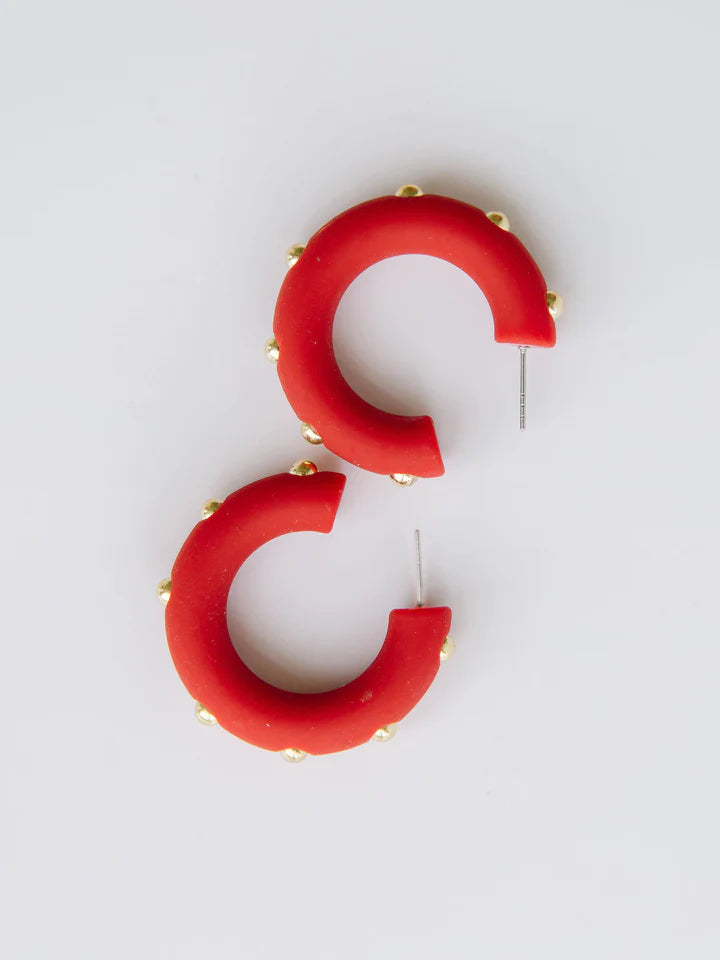 Candace Earrings Red Medium