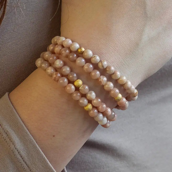 6MM FACETED GEMSTONE BRACELET SUNSTONE