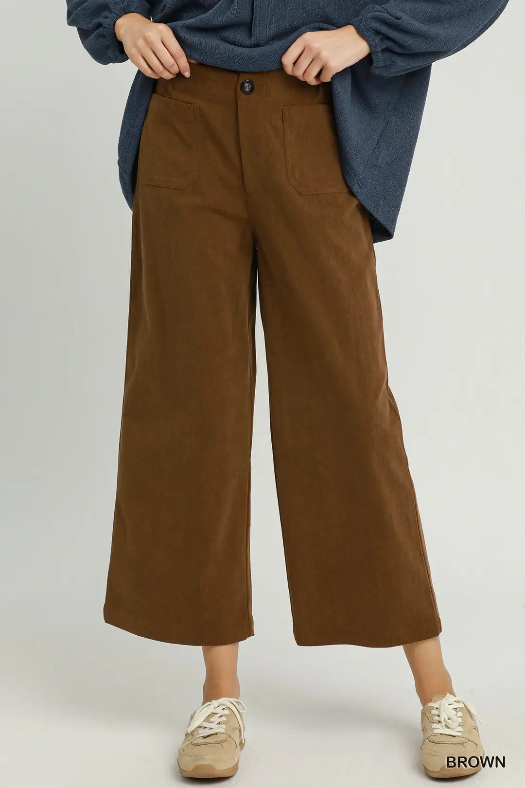 CORDUROY WIDE LEG PANTS