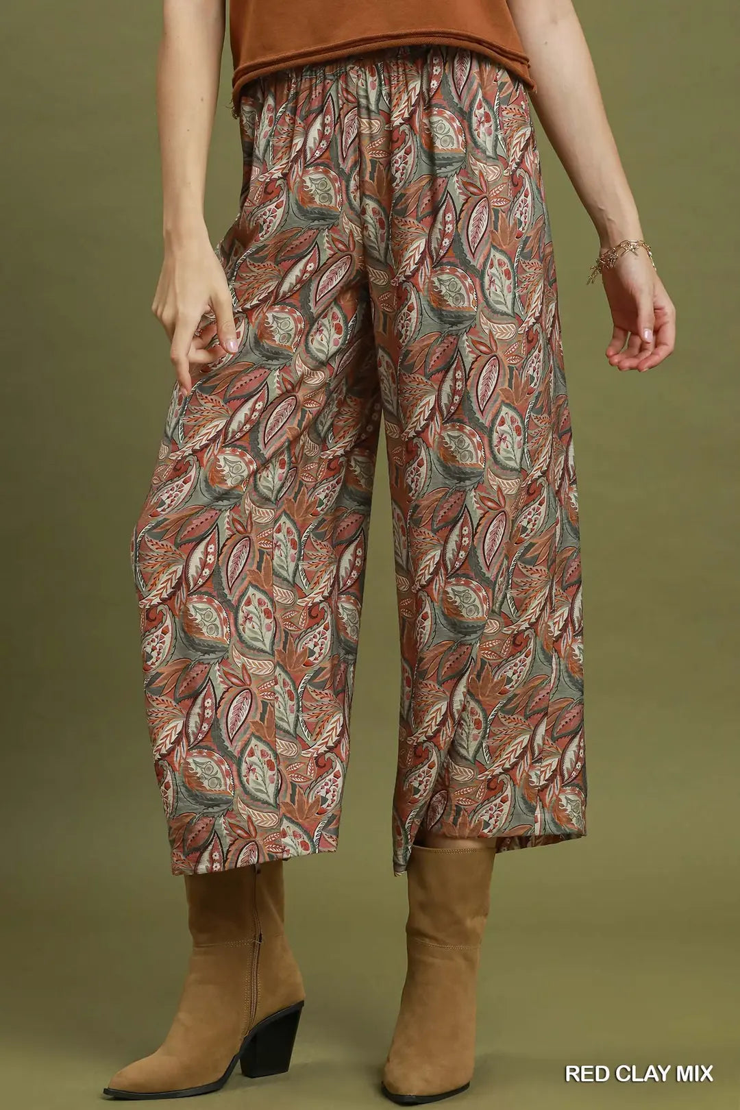 FLORAL WIDE LEG PANTS