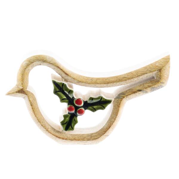 MANGOWOOD BIRD WITH HOLLY