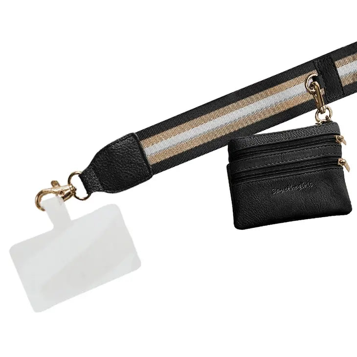 Clip and Go Strap With Pouch Black Gold