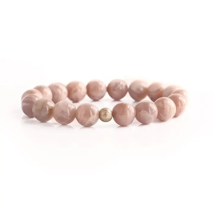 10MM FACETED GEMSTONE BRACELET SUNSTONE