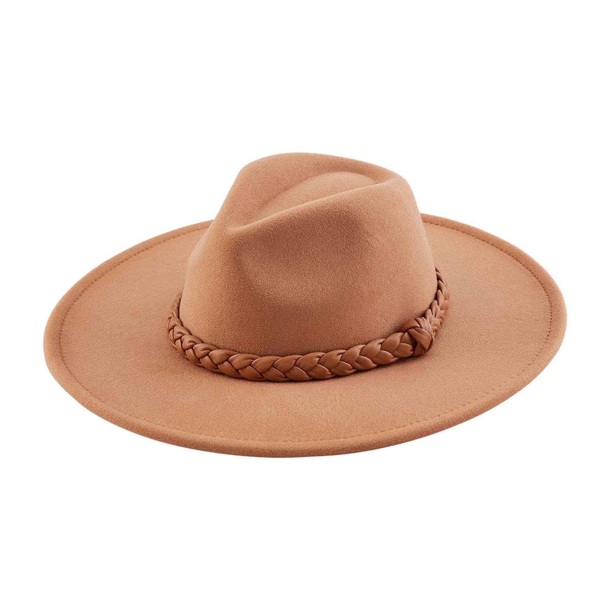 Braided Fedora Tan