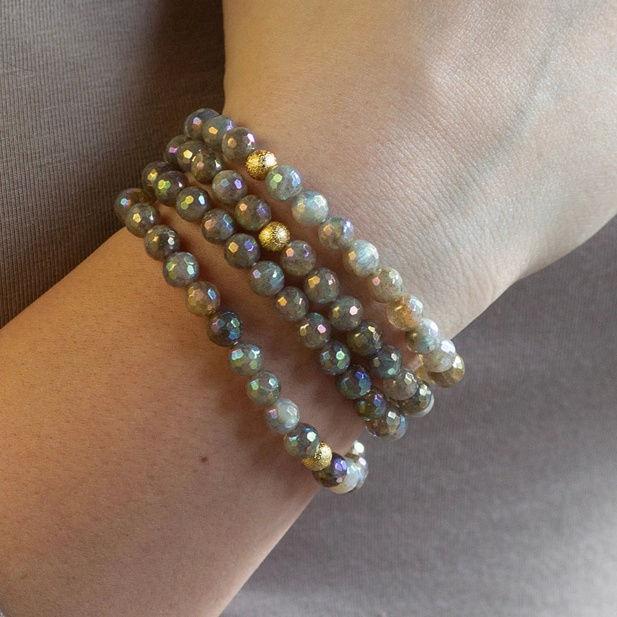 6MM FACETED BRACELET LABRADORITE