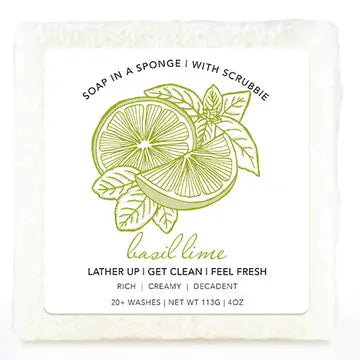 FRESH BASIL LIME SQUARE SOAP SPONGE