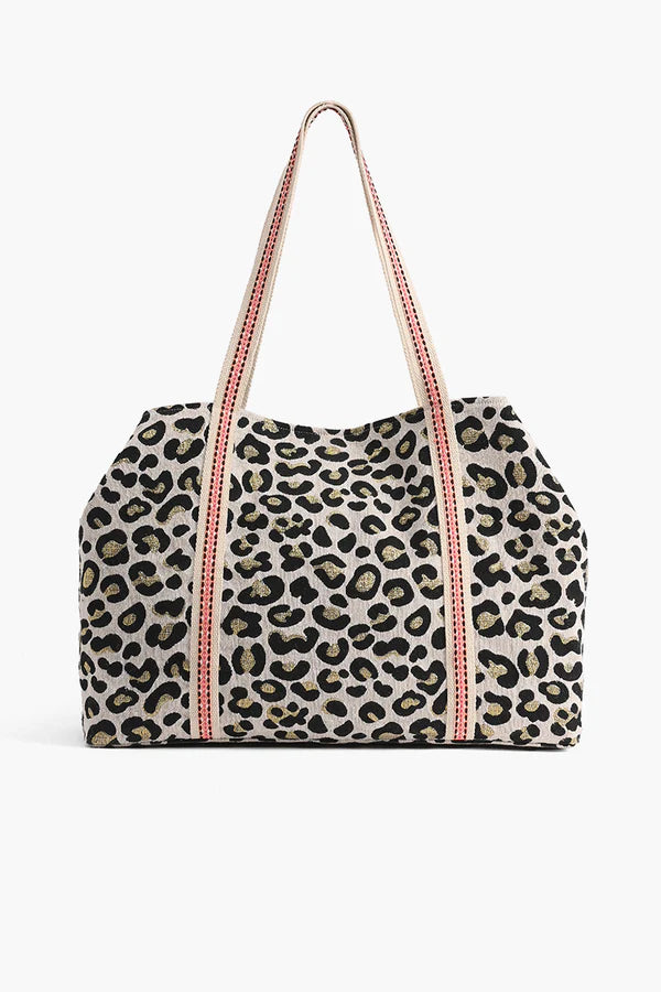 FORESTRY LEOPARD EMBELLISHED TOTE
