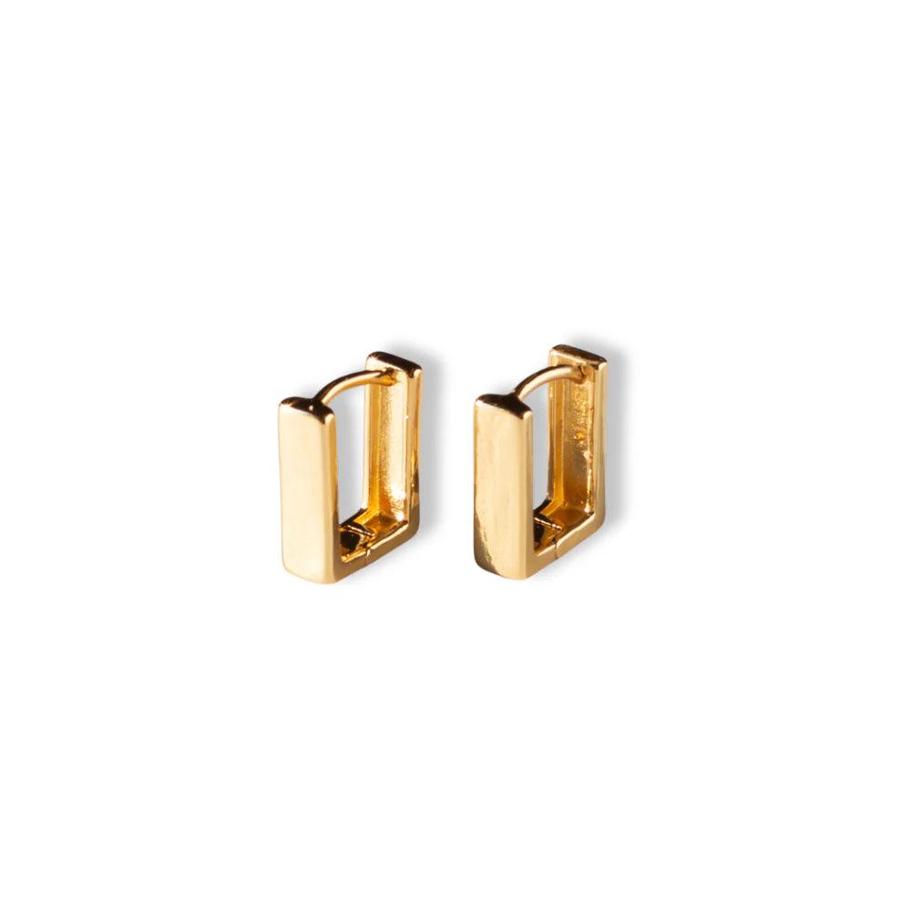 GILDED EARRINGS RECTANGLE HUGGIES