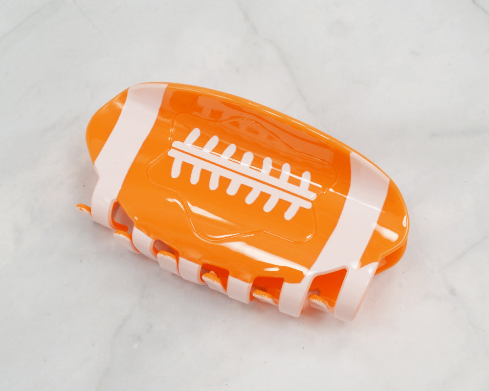 Football Hair Clips- Orange