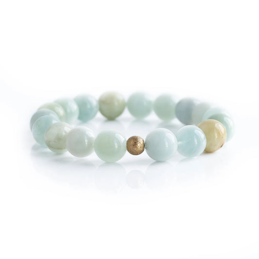10MM FACETED GEMSTONE BRACELET AMAZONITE