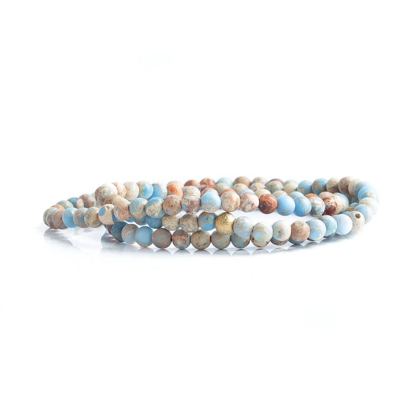 GEMSTONE BRACELET WRAP 4MM BLUE JASPER