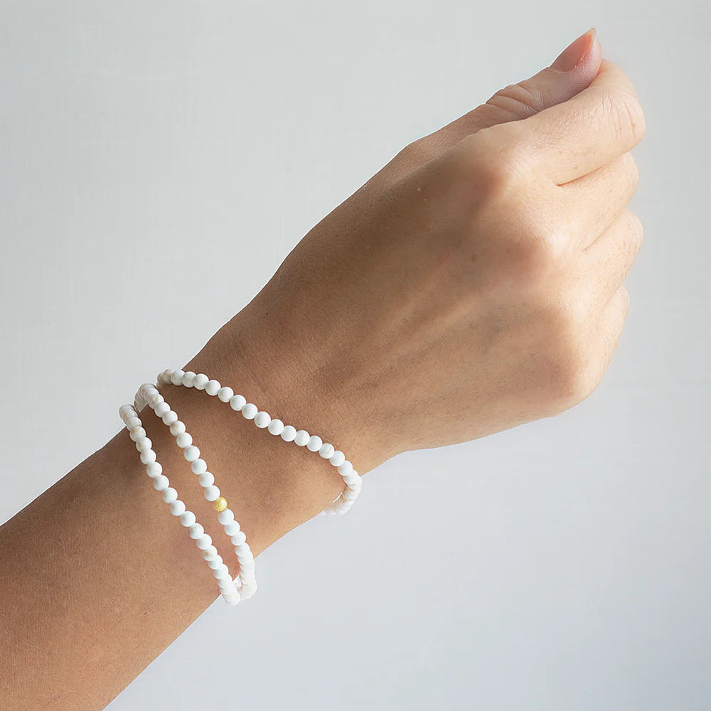 GEMSTONE BRACELET WRAP 4MM HOWLITE