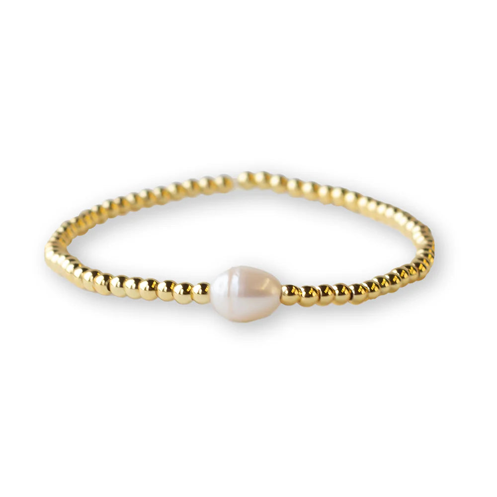 GILDED UNO PEARL BRACELT