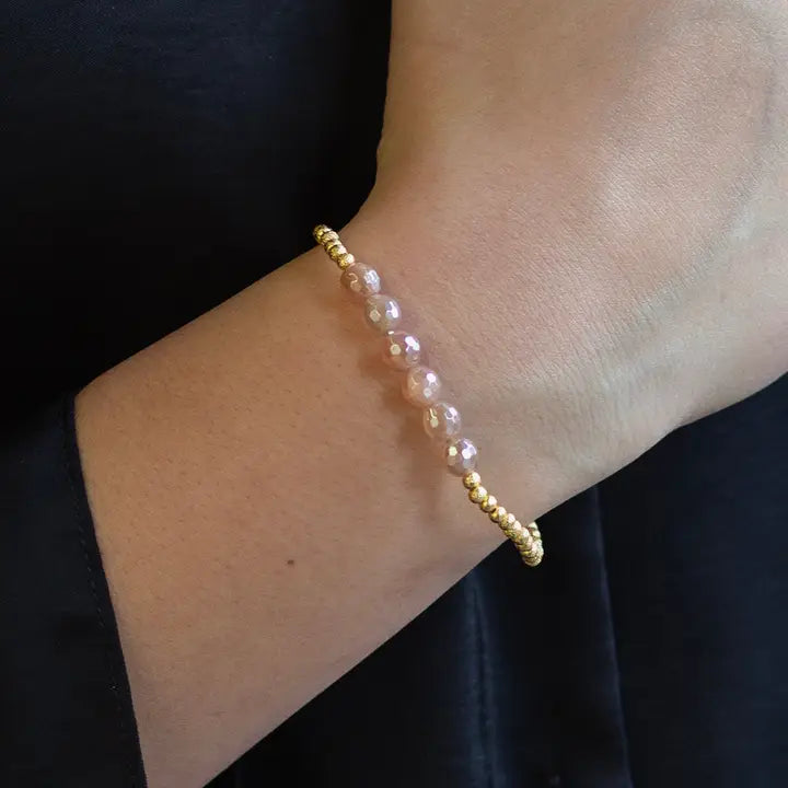 GILDED GOLD ROW BRACELET SUNSTONE