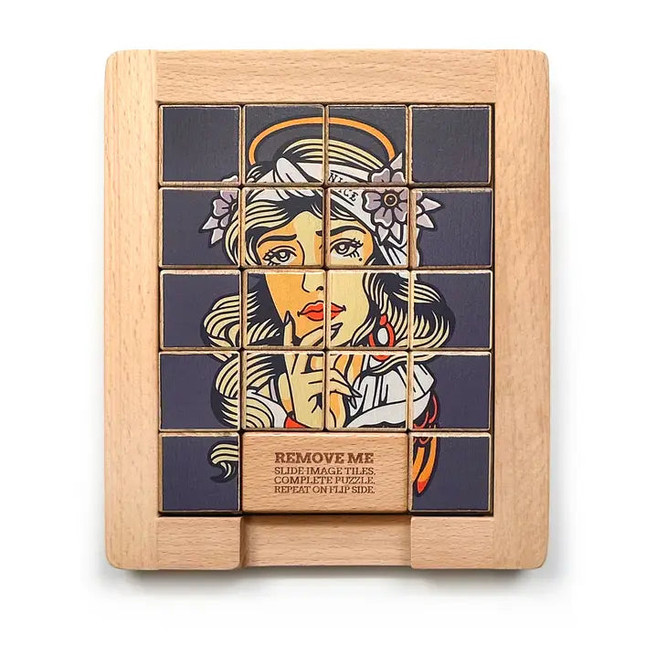 Dualities Wooden Sliding Puzzle Naughty vs Nice