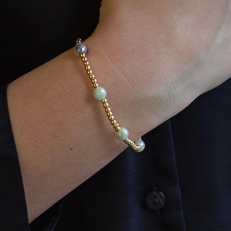 GILDED GOLD DOT BRACELET AMAZONITE