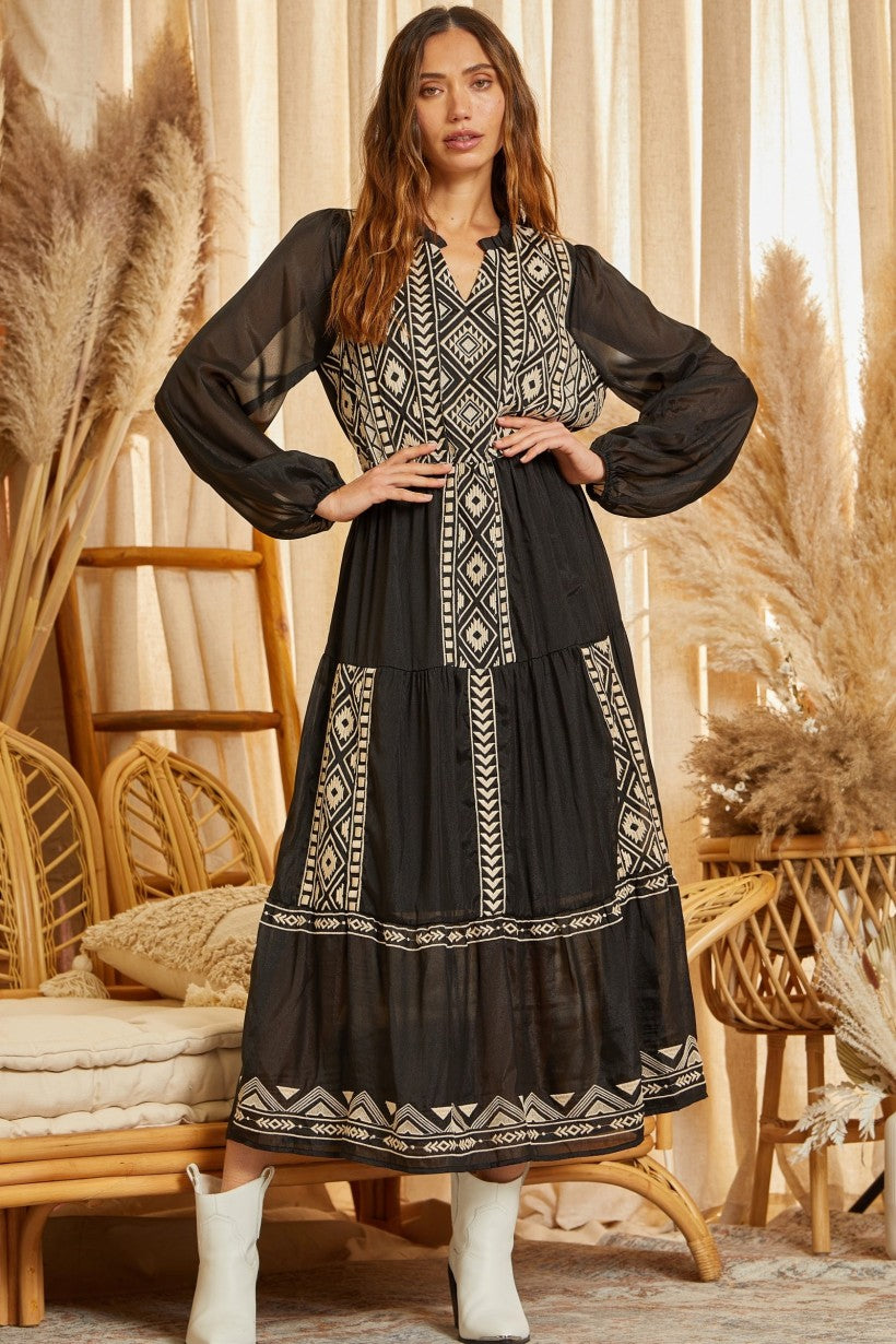 Embroidered Maxi Dress