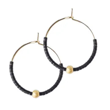 SPRINKLES HOOP EARRINGS BLACK