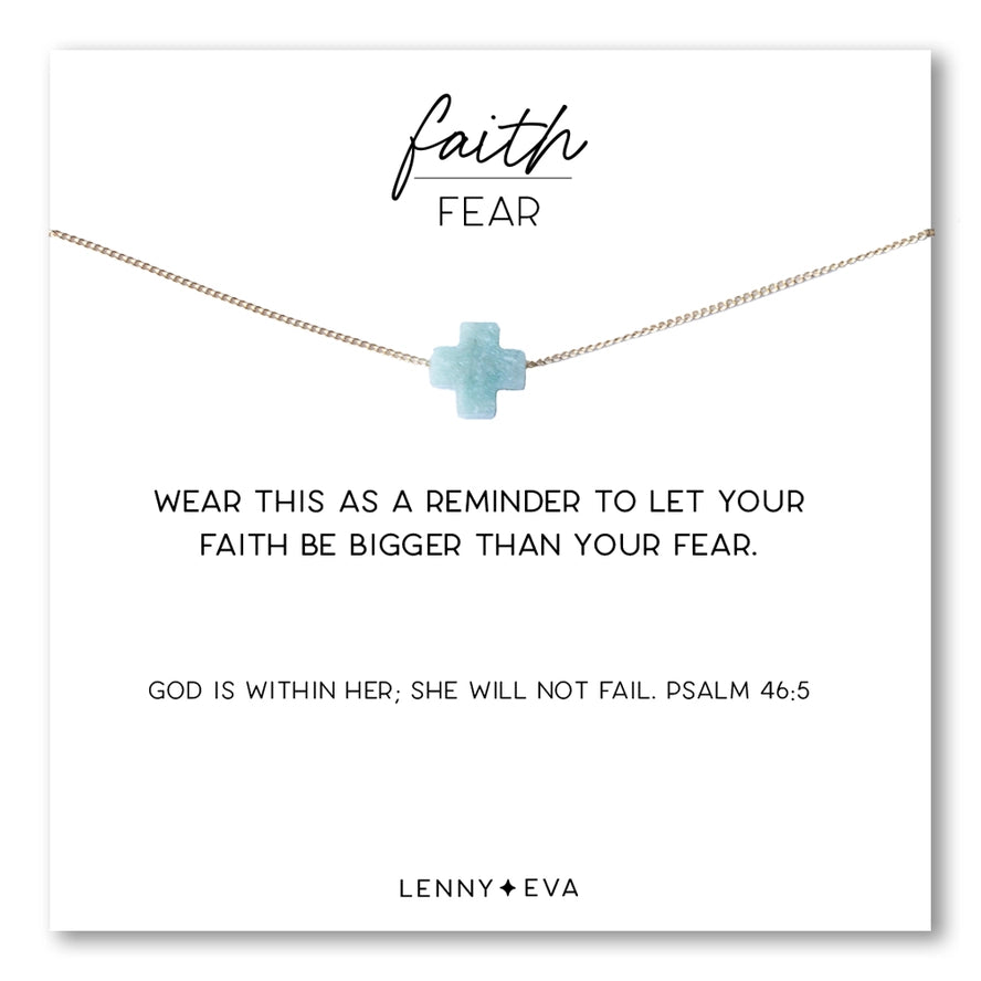 FAITH OVER FEAR AMAZONITE NECKLACE