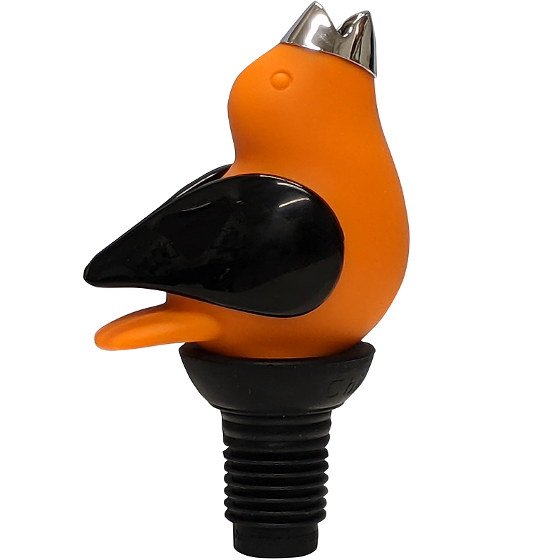 CHIRPYTOP WINE POURER ORANGE/BLACK