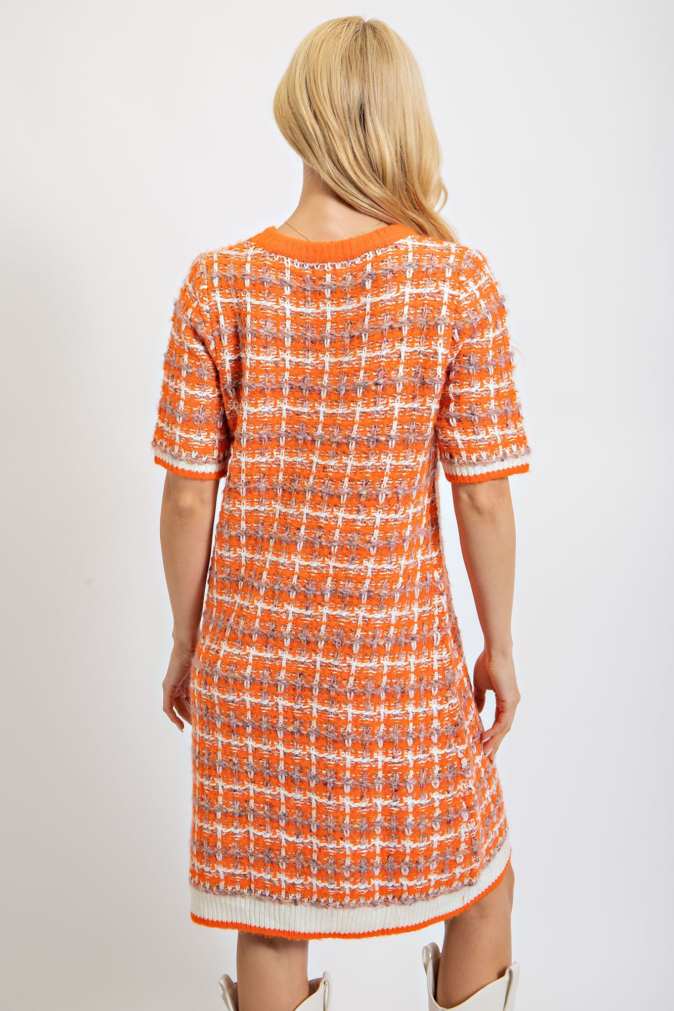 Tweed Knitted Sweater Dress
