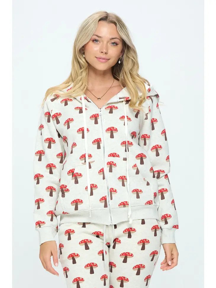 Mushroom Print Hoodie
