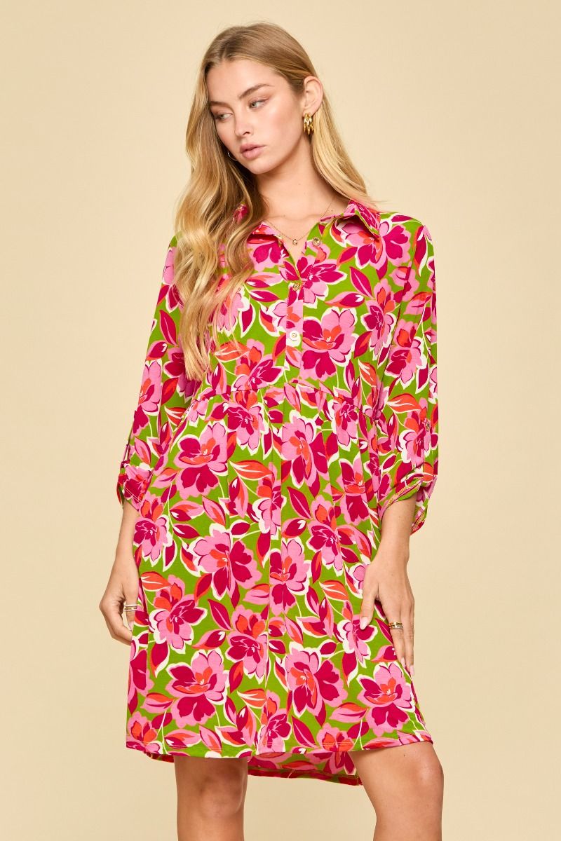 INSPIRE DRESS- LIME PINK