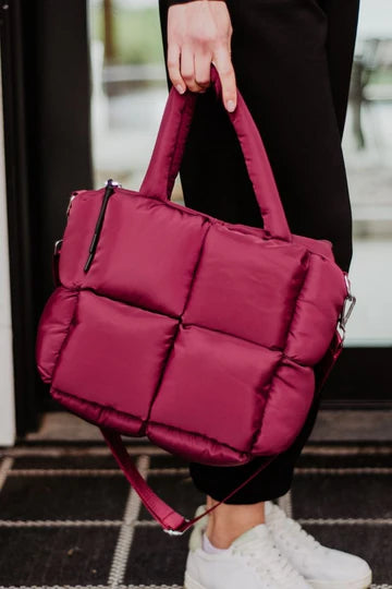 WINE MINI PUFFER TOTE BAG